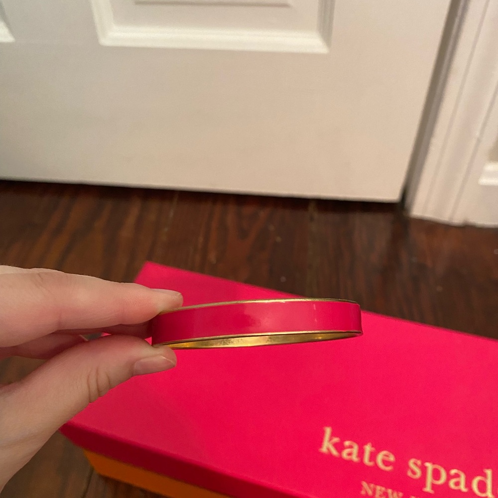 Kate Spade Fuchsia Enamel and Brass Bangle